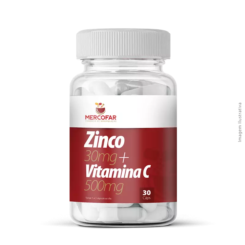 Zinco 30mg + Vitamina C 500mg 30 Cápsulas
