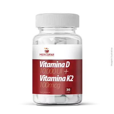 Vitamina D 10.000 UI + Vitamina K2 100mcg 30 Cápsulas