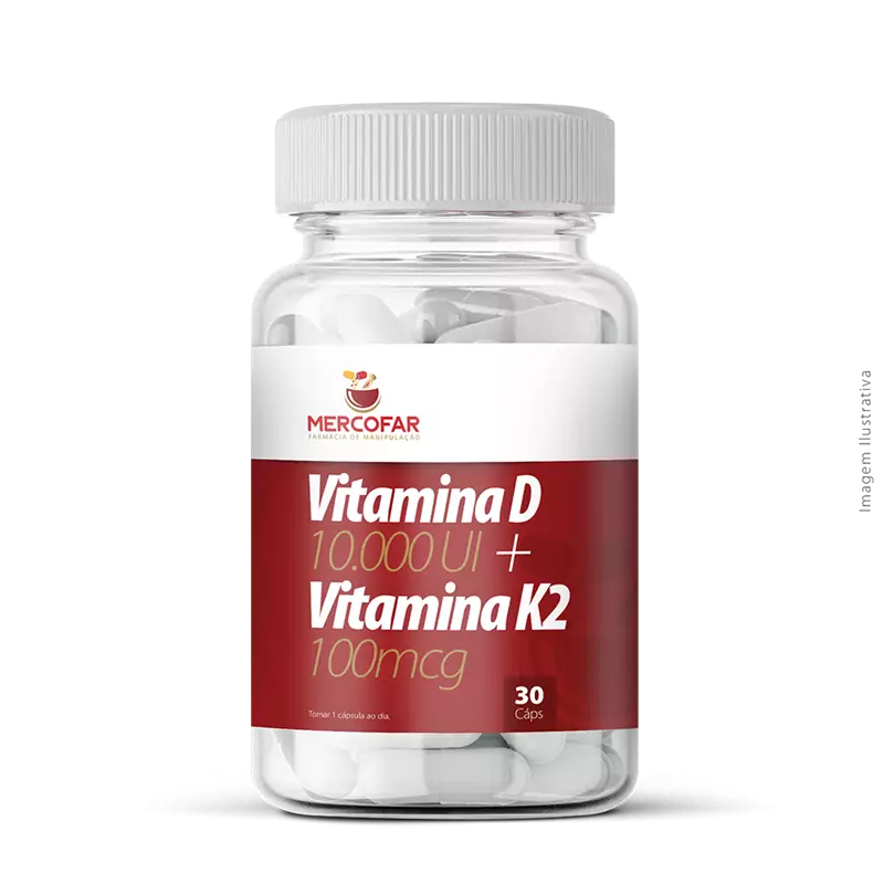 Vitamina D 10.000 UI + Vitamina K2 100mcg 30 Cápsulas
